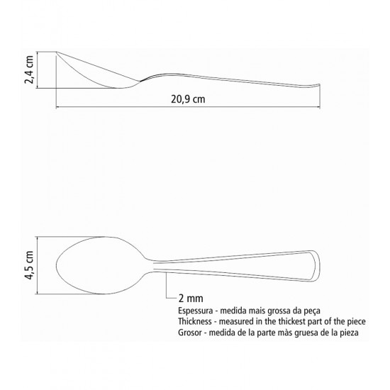 Jogo 6 Colheres Para Mesa Pacific Aço Inox Tramontina